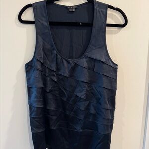 Theory Women's Navy Sleeveless silk Top